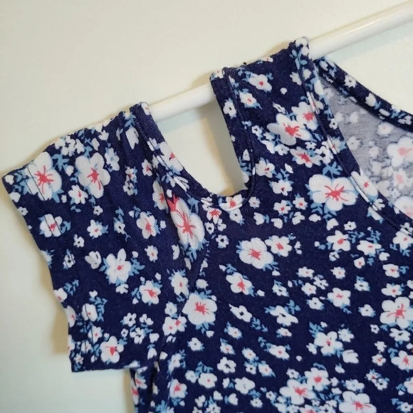 Lily Bleu Cold Shoulder Blue Flower Dress, 10 - Picture 3 of 6